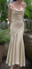 Elegant Ivory White Spaghetti Straps Mermaid Long Evening  Prom Dresses,MB04
