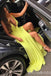 Green Plunging A-line Fluffy Evening Gown Maxi Long Evening Party Prom Dresses with Slit ,MB762