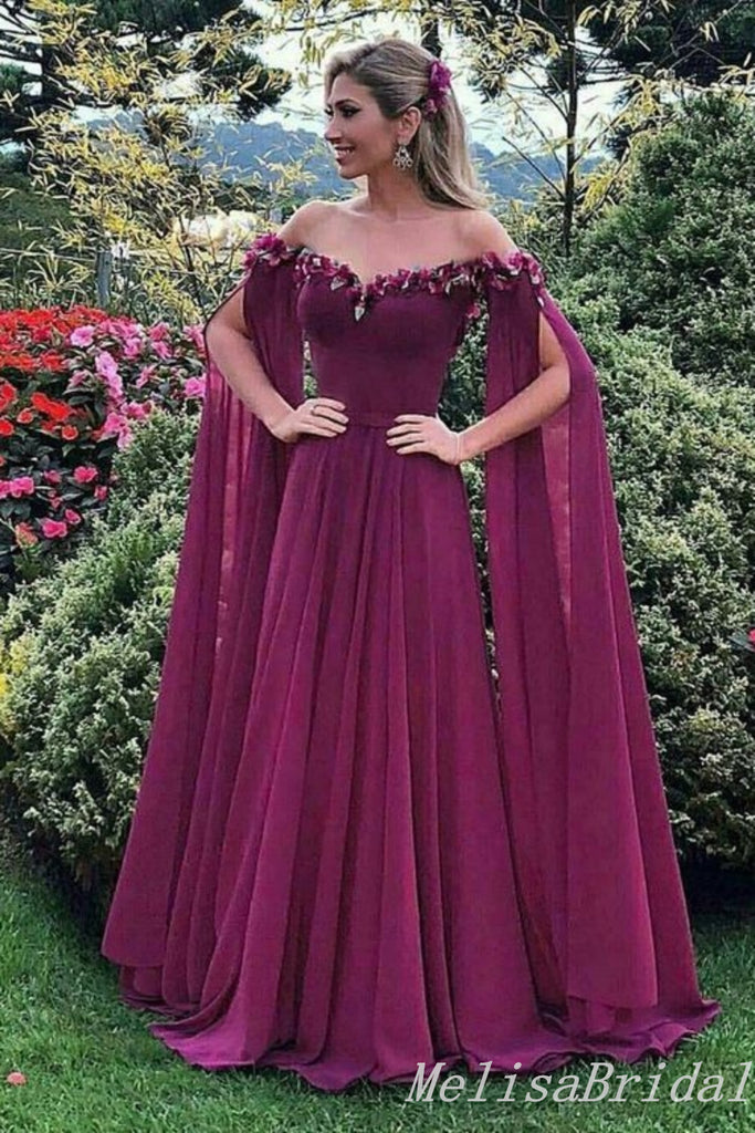 Strapless Floral Embelishment Sweetheart A-Line Evening Gown Maxi Long Evening Party Prom Dresses,MB696
