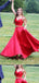 Red Two Pieces Spaghetti Straps A-Line Lace Appliques Evening Gown Maxi Long Formal Dresses Prom Dresses,MB578