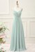 Green Spaghetti Straps A-line Lace Appliques Lace Up Back Evening Gown Maxi Long Evening Party Prom Dresses,MB773