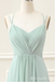 Green Spaghetti Straps A-line Lace Appliques Lace Up Back Evening Gown Maxi Long Evening Party Prom Dresses,MB773