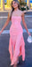 Elegant Pink Sleeveless Ruffle Pleats Mermaid Long Evening Prom Dresses,MB119