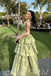 Green Layer Strapless A-Line Evening Gown Maxi Long Evening Party Prom Dresses  ,MB632