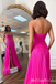Strapless Sweetheart Hot Pink A-line Evening Gown Maxi Long Evening Party Prom Dresses,MB775