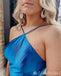 Halter Mermaid Blue Lace Up Back Evening Gown Maxi Long Evening Party Prom Dresses ,MB634