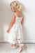 White Spaghetti Straps A- Line Cheap Simple Long Flower Girl Dresses ,FG40