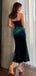 Sexy Dark Green Pleats Mermaid Evening Prom Dresses,MB16