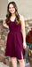 Elegant Spaghetti Straps A-Line Simple Cheap Short Homecoming Dresses, HD123