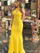 Yellow Mermaid Sleeveless Evening Gown Maxi Long Evening Party Prom Dresses  ,MB600