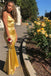 Gold V Neck Spaghetti Straps Mermaid Evening Gown Maxi Long Evening Party Prom Dresses ,MB700