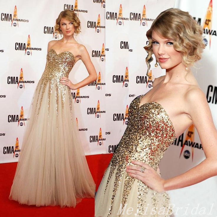 Strapless Sparkle A-Line Sweetheart Evening Gown Maxi Long Formal Dresses Prom Dresses,MB543