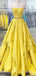 Sexy Yellow Strapless Sweetheart Beading Evening Gown Long Prom Dresses ,MB250