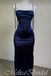 Navy Blue Spaghetti Straps Mermaid Open Back Evening Gown Maxi Long Evening Party Prom Dresses ,MB639