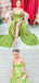 Olive Off-The-Shoulder A-Line Evening Gown Maxi Long Formal Dresses Prom Dresses With High Slit ,MB583