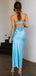 Elegant Blue Mermaid Evening Long Prom Dresses,MB23
