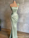 Green One Shoulder Embroidery Mermaid Evening Gown Maxi Long Evening Party Prom Dresses ,MB784