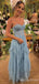 Spaghetti Straps Sweetheart Sheer Corset Layer A-Line Evening Gown Maxi Long Evening Party Prom Dresses,MB617
