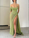 Sparkle Green Sheath Off Shoulder Evening Gown Maxi Long Evening Party Prom Dresses ,MB741