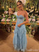 Spaghetti Straps Sweetheart Sheer Corset Layer A-Line Evening Gown Maxi Long Evening Party Prom Dresses,MB617