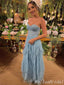 Spaghetti Straps Sweetheart Sheer Corset Layer A-Line Evening Gown Maxi Long Evening Party Prom Dresses,MB617