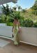 Elegant Light Green Spaghetti Strap Mermaid Side Slit Sleeveless Evening Prom Dresses,MB133