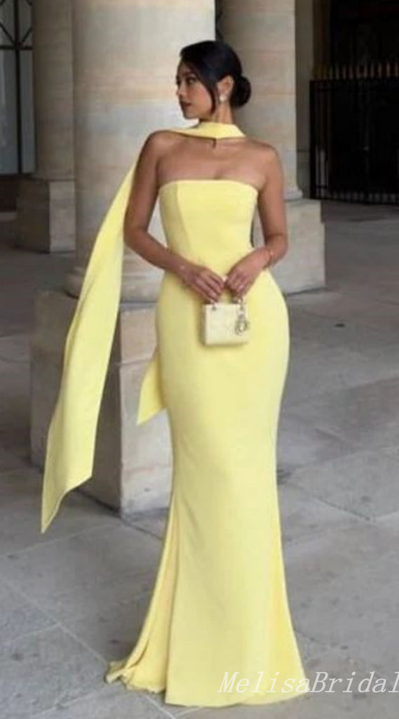 Daffodil Strapless Mermaid Evening Gown Maxi Long Evening Party Prom Dresses,MB790