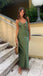Sexy Dark Green Unique Spaghetti Strap V Neck Mermaid Evening Long Prom Dresses,MB29
