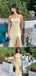 Light Yellow Sheath Straight Neck Leaf Appliques Strapless Evening Gown Maxi Long Evening Party Prom Dresses With Side Slit  ,MB590