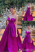 Strapless Sweetheart Hot Pink A-line Evening Gown Maxi Long Evening Party Prom Dresses,MB745