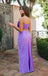 Sexy Unique Purple Spaghetti Strap Floral Mermaid Long Prom Dresses,MB31