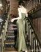 Olive Spaghetti Straps Sweetheart Mermaid Evening Gown Maxi Long Evening Party Prom Dresses ,MB592