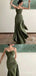 Olive Spaghetti Straps Sweetheart Mermaid Evening Gown Maxi Long Evening Party Prom Dresses ,MB593
