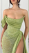 Sparkle Green Mermaid Evening Gown Maxi Long Evening Party Prom Dresses with Slit,MB725