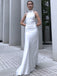 Elegant Silver Round Neck Strapless Simple Evening Prom Dresses,MB82