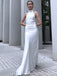 Elegant Silver Round Neck Strapless Simple Evening Prom Dresses,MB82