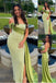 Sparkle Green Strapless Mermaid Evening Gown Maxi Long Evening Party Prom Dresses with Slit,MB727