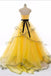 Yellow Layer Fluffy Sweetheart Sheer Corset Lace Up Back A-Line Evening Gown Maxi Long Evening Party Prom Dresses  ,MB594