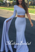 New Style Asymmetrical One Shoulder Long Sleeve Two Pieces Mermaid Evening Gown Maxi Long Evening Party Prom Dresses,MB656