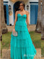 Green Strapless Sweetheart A-line Evening Gown Long Evening Party Prom Dresses,MB835