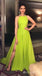 Green Halter A-line Evening Gown Maxi Long Evening Party Prom Dresses ,MB804