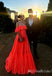 Orange Strapless A-line Evening Gown Long Evening Party Prom Dresses ,MB838