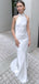 Elegant Silver Round Neck Strapless Simple Evening Prom Dresses,MB82