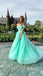 Mint Green Off Shoulder Sweetheart A-line Evening Gown Maxi Long Evening Party Prom Dresses,MB703
