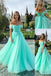 Mint Green Off Shoulder Sweetheart A-line Evening Gown Maxi Long Evening Party Prom Dresses,MB703