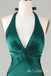 Green Halter Plunging Mermaid Open Back Evening Gown Long Evening Party Prom Dresses,MB848