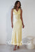 Yellow Halter Sheath Open Back Evening Gown Maxi Long Evening Party Prom Dresses,MB669