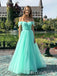 Mint Green Off Shoulder Sweetheart A-line Evening Gown Maxi Long Evening Party Prom Dresses,MB703