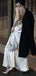 Elegant White Spaghetti Straps A-Line Lace Up Back Long Evening  Prom Dresses,MB06