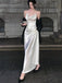Elegant White Spaghetti Straps A-Line Lace Up Back Long Evening  Prom Dresses,MB06